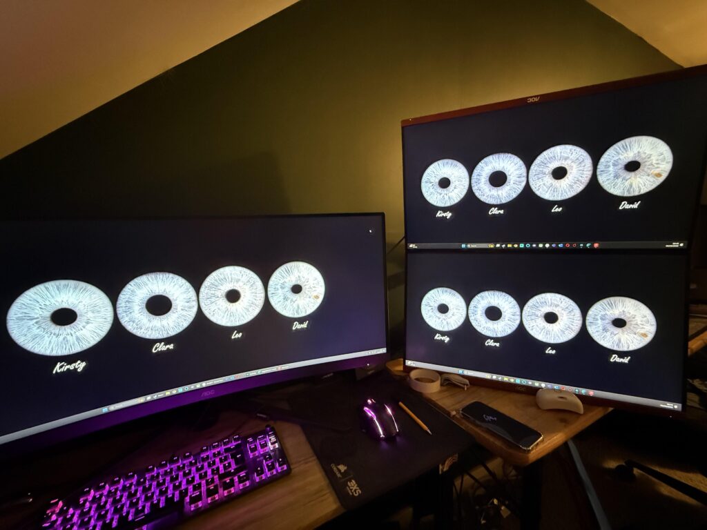 Help with 4 monitor setup for work/play/music