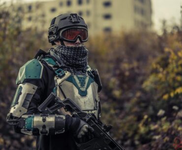 Cyberpunk mech pilot armor from a project I built, The Pilot 13