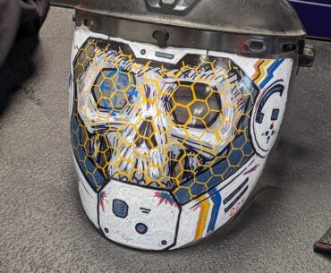 I painted this on an old face shield