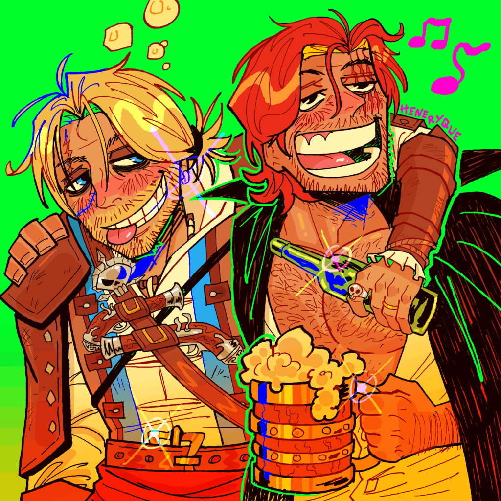 Assassin's Creed Black Flag x One Piece - Edward Kenway & Shanks Fanart (by me)