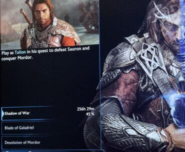 I had a kid in 2015 and stopped playing as many video games. He’s older now and can handle complex games (a better gamer than I am.) So I decided to show him one of my favorites and I re-downloaded Middle-Earth Shadow of War. My old saved game reminded me how much I love this game.