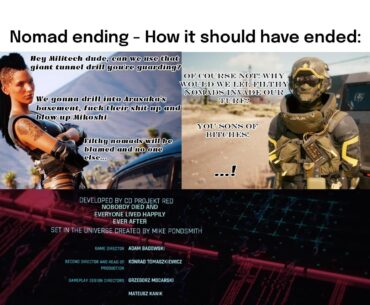 i feel the Nomad ending could have been a lot better if everyone just stopped for a minute and talked about it...