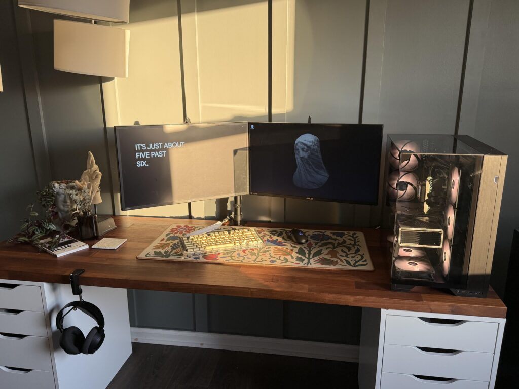 Just put this accent wall up and it looks amazing with golden hour.