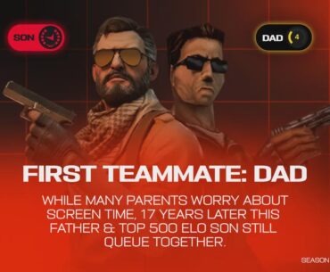 Many parents worry screens will pull families apart. 17 years after introducing his son to Counter-Strike, this dad is still queueing with his Top 500 FACEIT Elo son, sharing his passion.