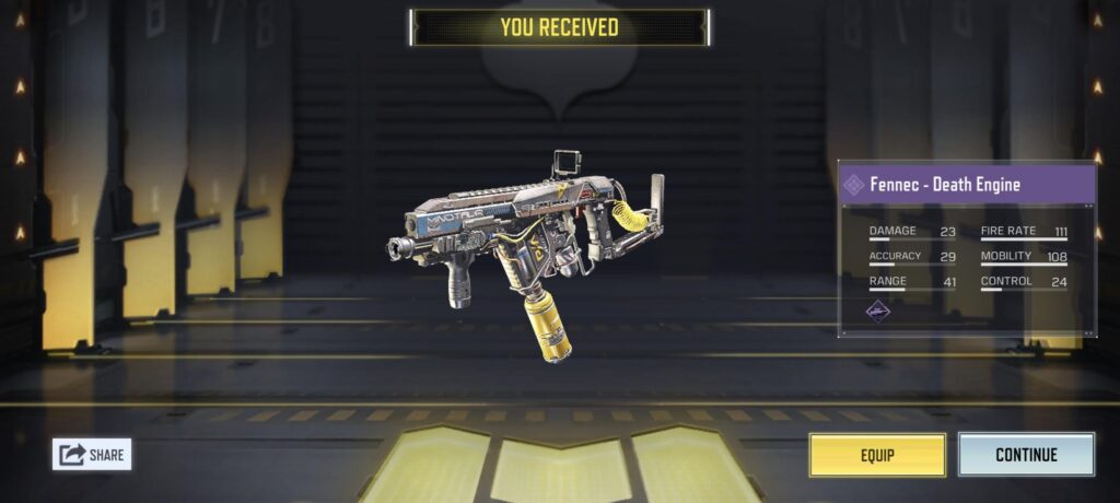 Got the poor man's legendary in 30 gold coupons.(Fennec death engine)
