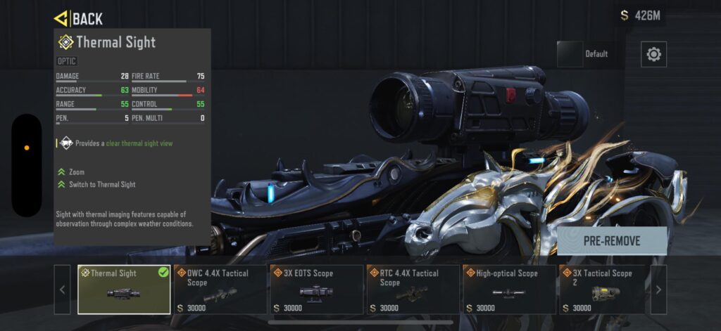 Thermal scope for 74M