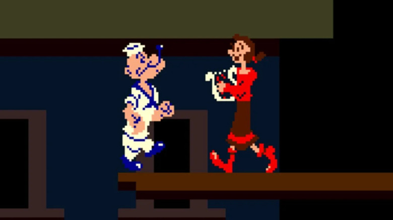 Popeye walks up to Olive Oyl in 