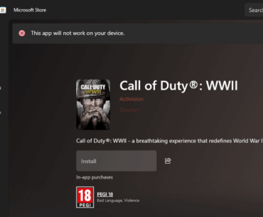 Can't install COD WWII on PC.