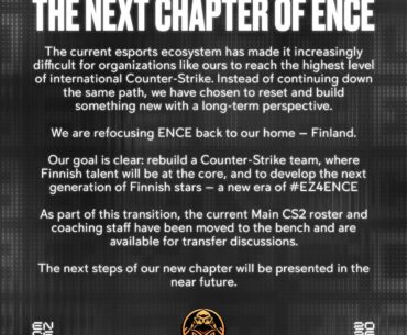 ENCE bench and transfer list their roster and coaching staff