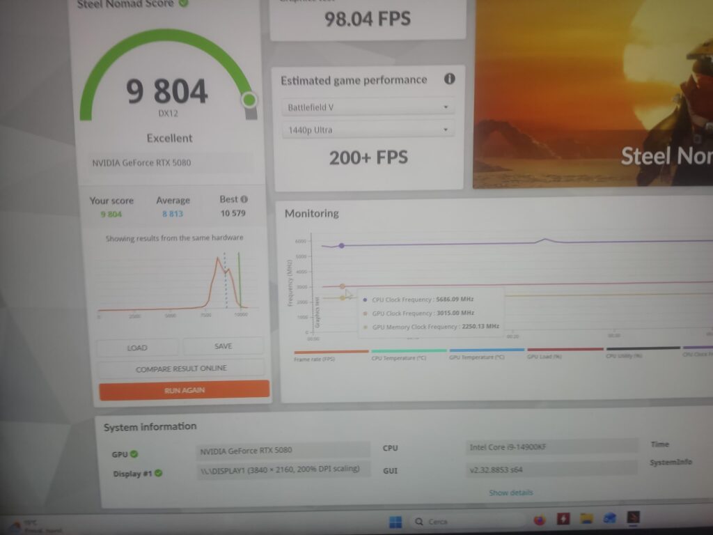 This is is the result of my today run. Hope it will be better tomorrow.  9804 points with an i9-14900kf and an RTX 5080 with a little help of gpu tweak