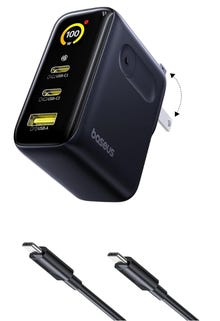 Baseus Picogo 100W 3-Port USB-C Wall Charger with Digital Display