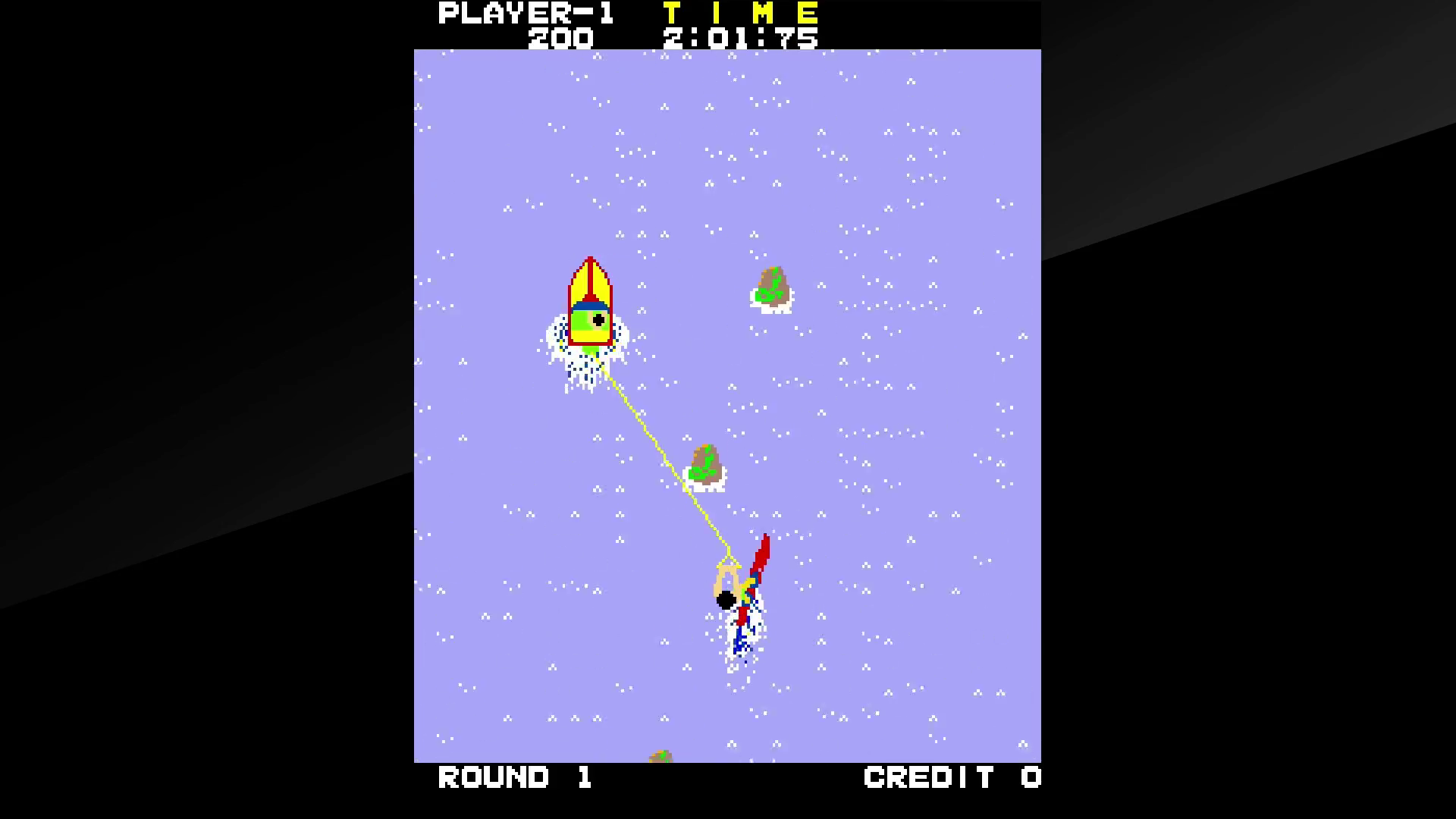 A pixel art water ski game