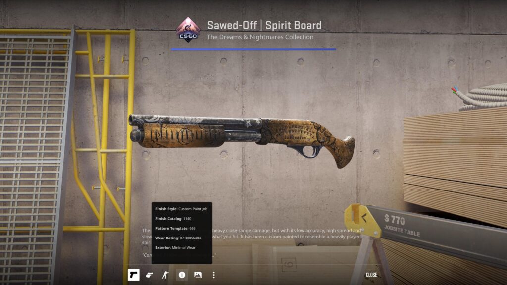 I'm new to cs so I don't know what people are looking for and pulled pattern: 666 on spirit board is it worth anything or just a cool coincidence?