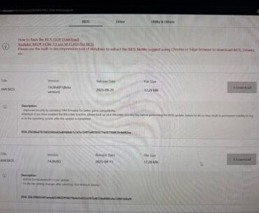 MSI beta bios update and overclock