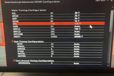 Ram timings - DDR5 2x32gb 6000 CL30
