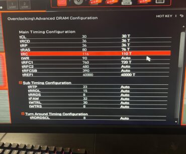 Ram timings - DDR5 2x32gb 6000 CL30