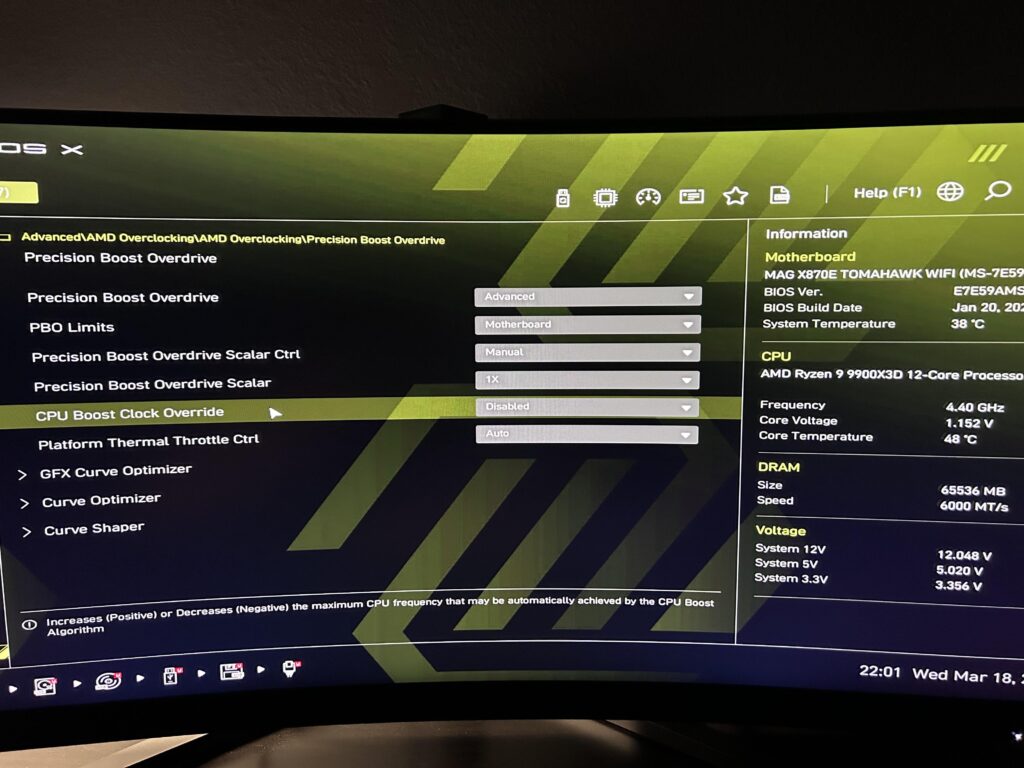 CPU Boost Cloc Override