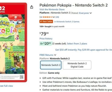 Amid shortages Amazon has raised the price of Pokemon Pokopia to $80.