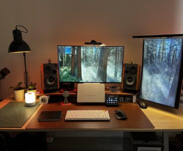 A desk shelf really changes the feel