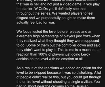 [MW2] Dev talks about the philosophy behind shipping “No Russian”