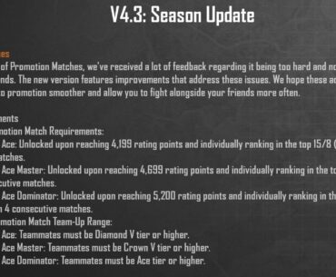 Promotion matches improvements in V4.3