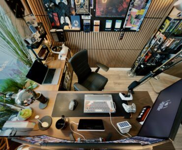 Battle Station Upgrade Completed with Standing Desk and Background Wall