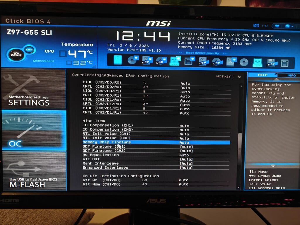 Can anyone give me info on what 'Memory Chip Finetune' does? DDR3 Z97 MSI board