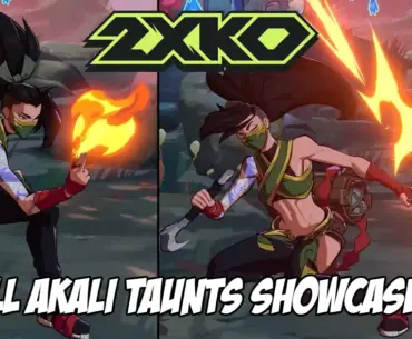 Devs show off all of Akali's taunts in 2XKO including one in which she accidentally burns her own face