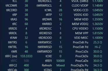Recently updated BIOS to 1.3.0.0a, seeing some new stuff here, my goal is to improve 1% lows, you guys seeing any room for improvement? Not at the cost of stability though.