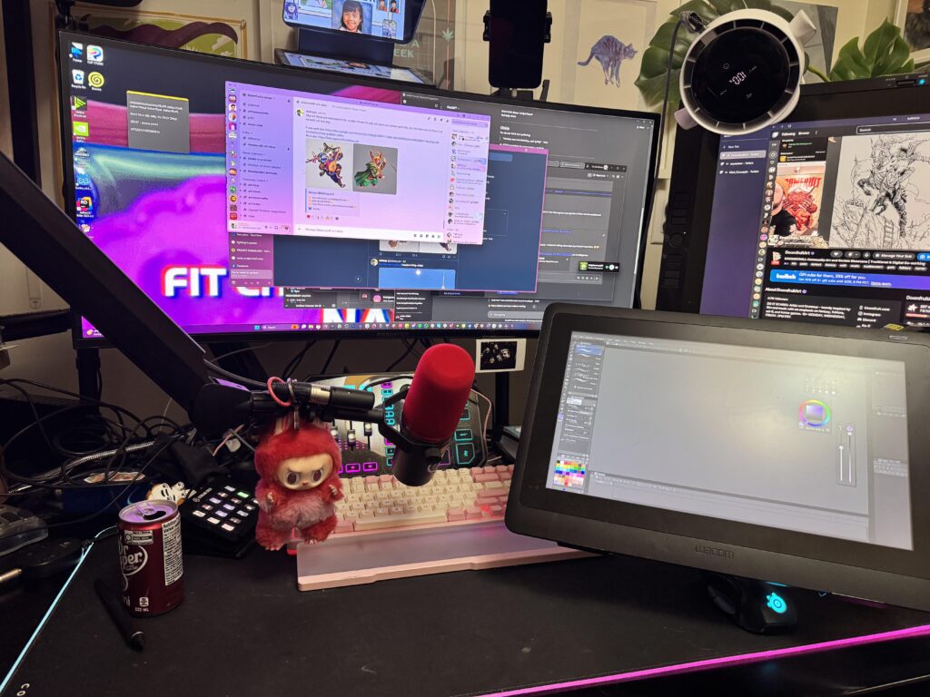 My desk WAS more of a mess but I like my station