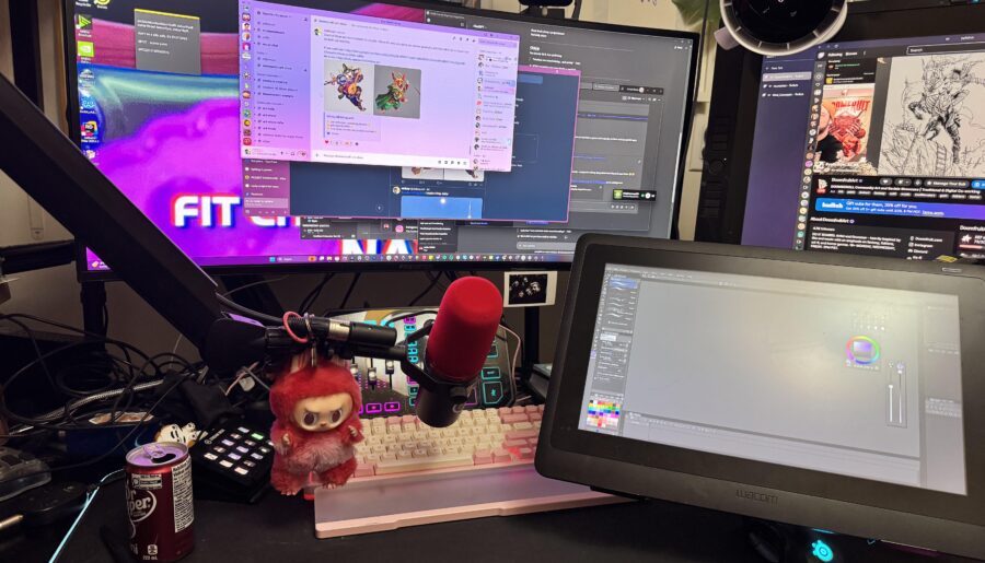 My desk WAS more of a mess but I like my station