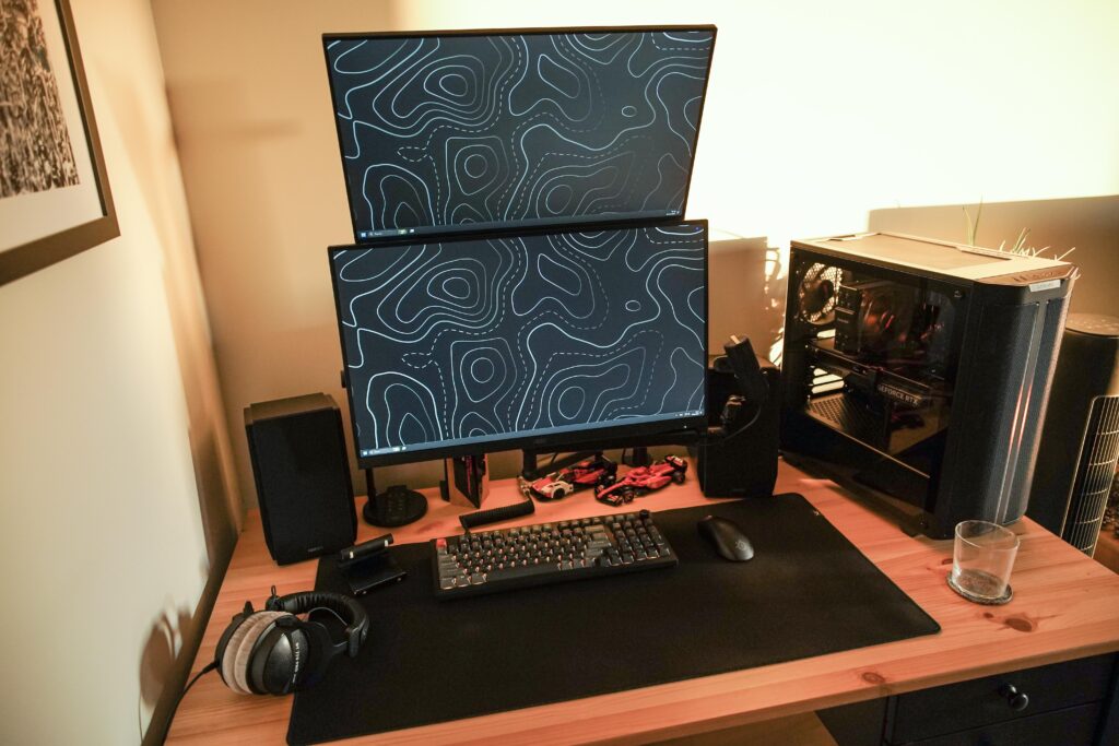 The setup where I work and play games occasionally The setup where I work and play games occasionally