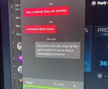 Messaged me mid match after he died only could message after the match