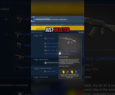 he DELETED $323k worth of cs2 stickers😭