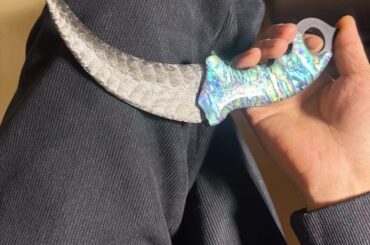 Crafted from natural silver obsidian.