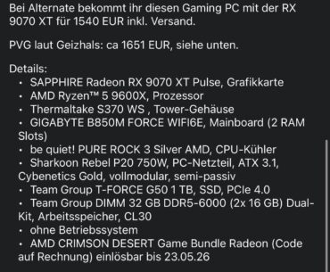 Was sagen wir dazu? Gut oder weiter abwarten auf neue Angebote?