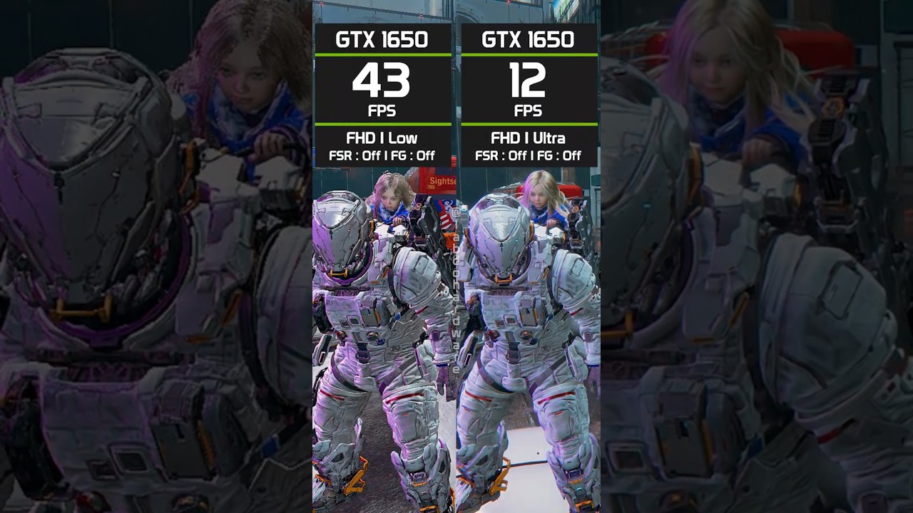 Low vs Ultra Pragmata GTX 1650 #gaming #benchmark #shorts Low vs Ultra Pragmata GTX 1650 #gaming #benchmark #shorts