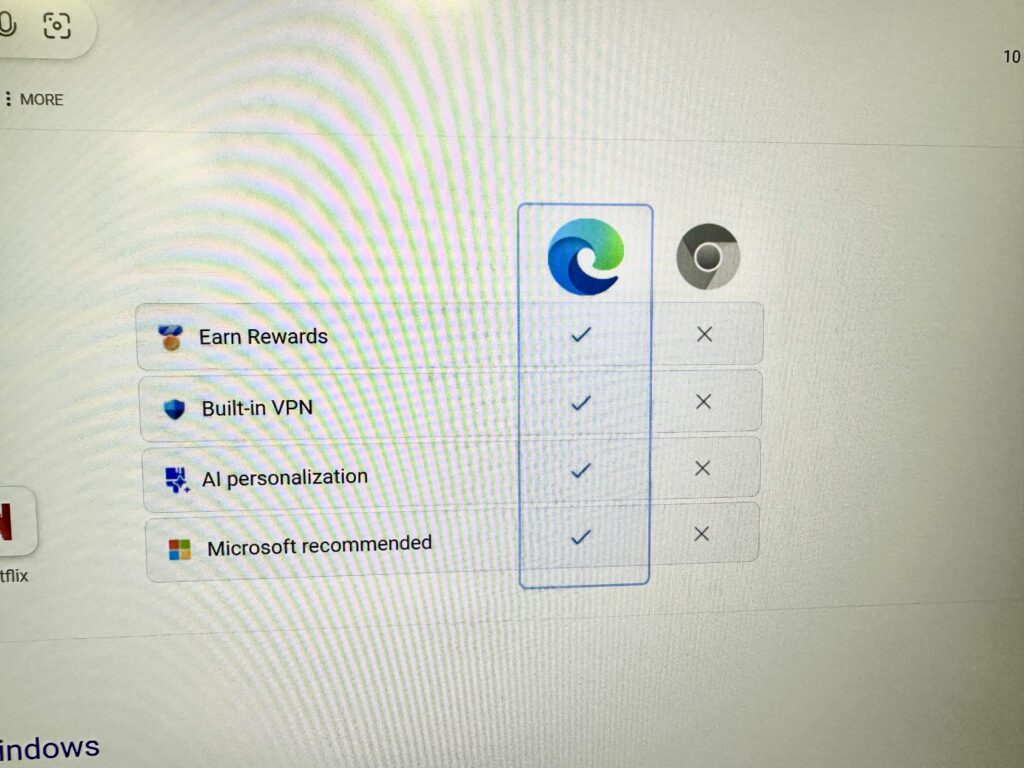 Is this supposed to make me want to use Edge? Cause it has the opposite effect…
