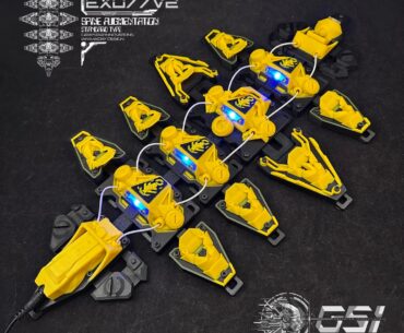 Cyberpunk-inspired cosplay spines I designed :)