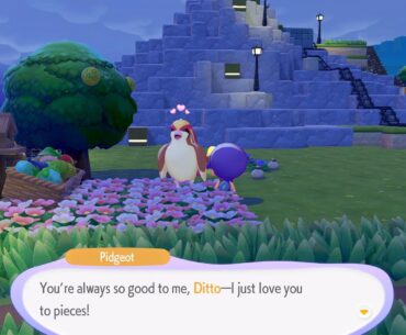 A screenshot from Pok&eacute;mon Pokopia on the Nintendo Switch 2