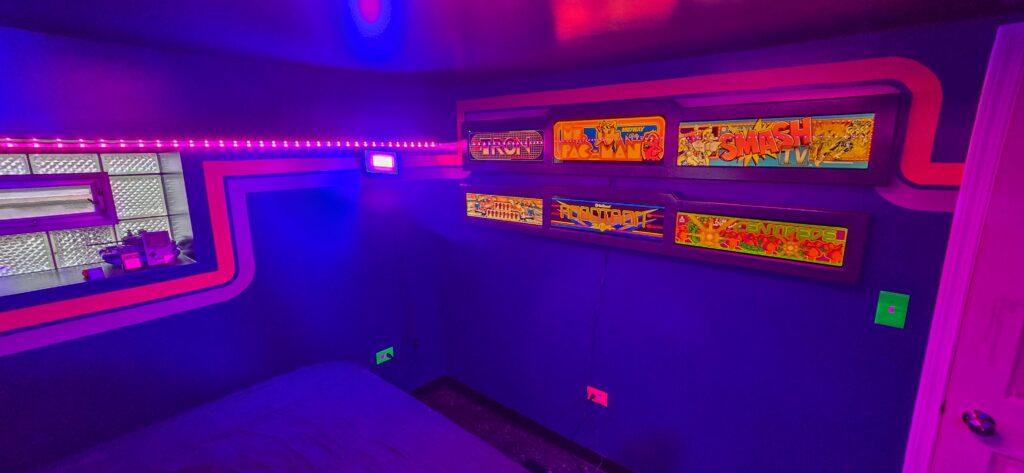 Made shadow boxes out of arcade marquees