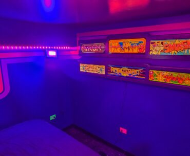 Made shadow boxes out of arcade marquees