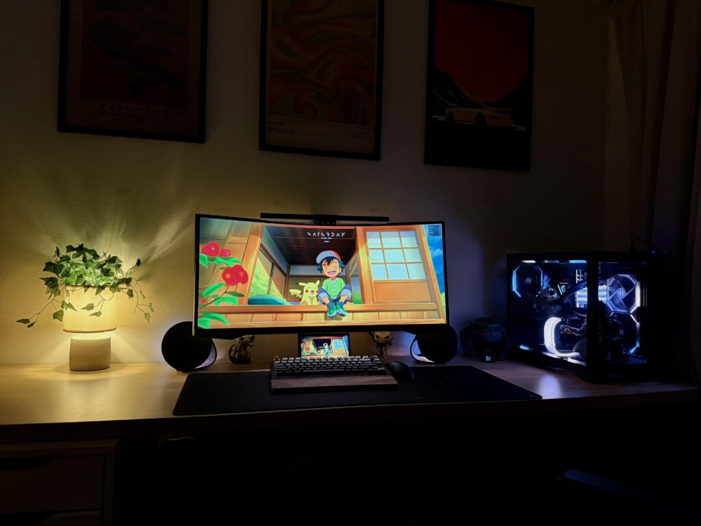 Added Strimer Cables and Monitor Light what we thinking so far? should i add a vertical monitor on the side?