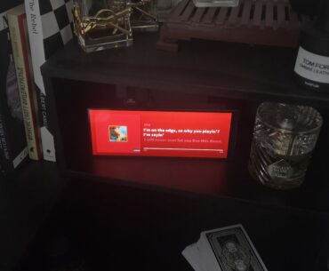 Built a small desk display for music with synced lyrics. Would you use this?