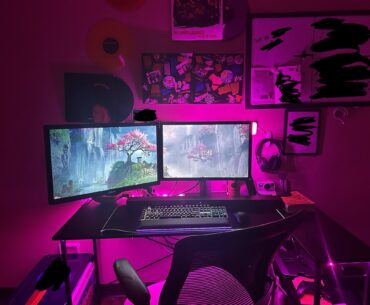 Fraternity house room desk setup