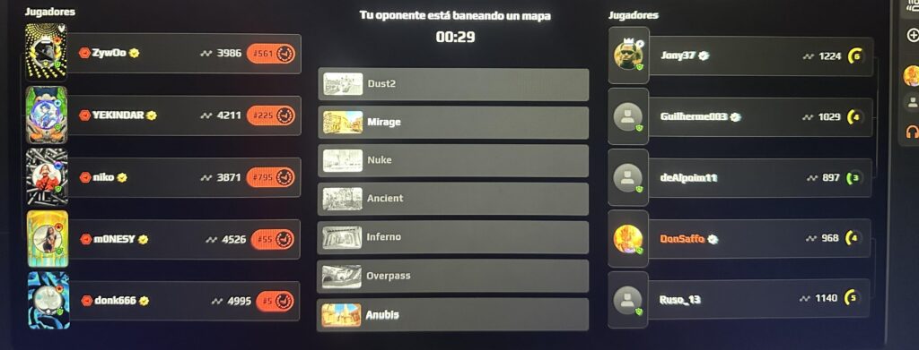 First match today on faceit, im Don Saffo on the right☠️