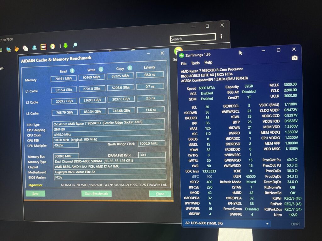 9850x3d bringing down latency