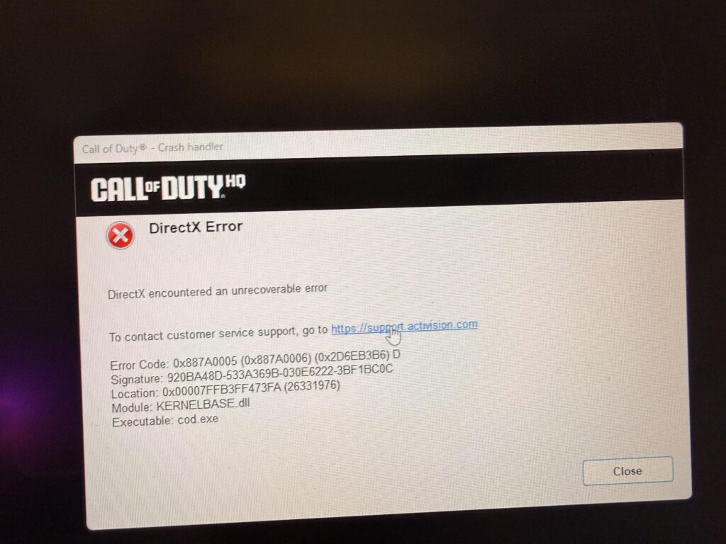 Call of duty Black ops 7 and Warzone Directx error Call of duty Black ops 7 and Warzone Directx error