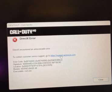 Call of duty Black ops 7 and Warzone Directx error