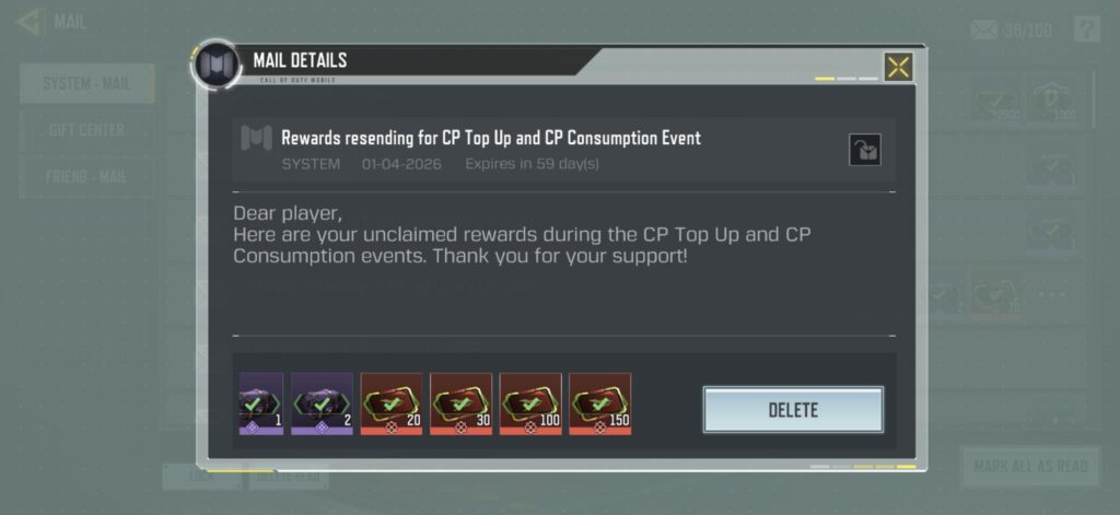 Cp consumption event ?